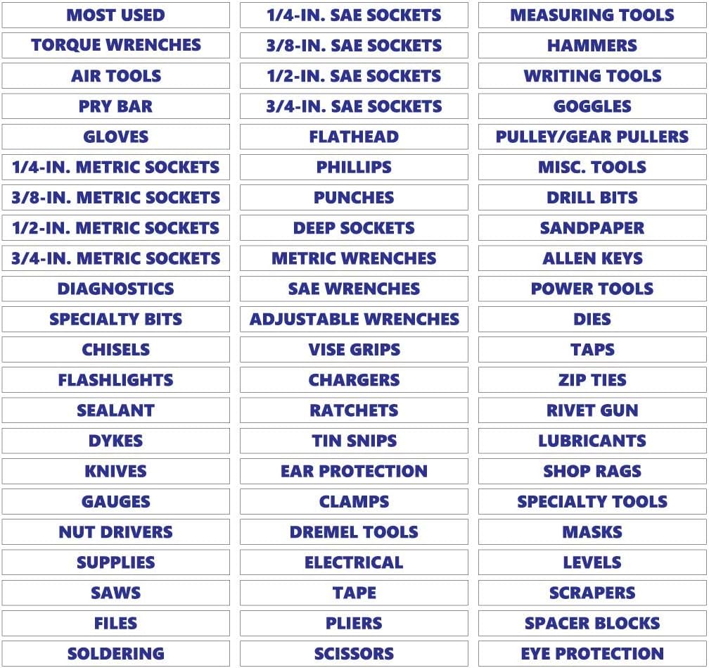66-Piece Ultimate Toolbox Magnetic Labels Set – Bold, Durable, Easy-to-Read Tool Organization Magnets (Green, 0.75” H x 4.5” W) by DCM Solutions