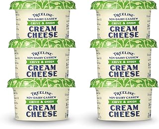 Treeline Cheese - Vegan Dairy-Free Cream Cheese 8 oz, 6-Pack (Chive & On...