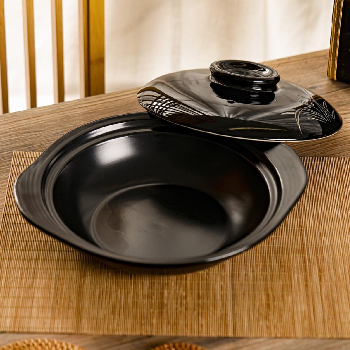 Olla de Barro para Cocinar en Estufa, Resistente a Altas Temperaturas, Material de Arcilla Saludable, Adecuado para Restaurantes y Uso Doméstico