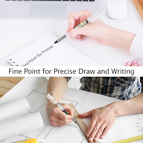 Miniatura 6 de Beieverluck 120 piezas de bolígrafos de bola rodante de 0,5 mm, bolígrafos japoneses de punta fina, bolígrafos de tinta líquida de secado rápido,