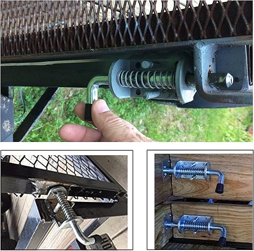 Miniatura 7 de Paquete de 4 pasadores de cierre con resorte de metal, pasador de resorte de metal, cerrojo de bloqueo de 5 pulgadas, cerrojo de bloqueo con resorte