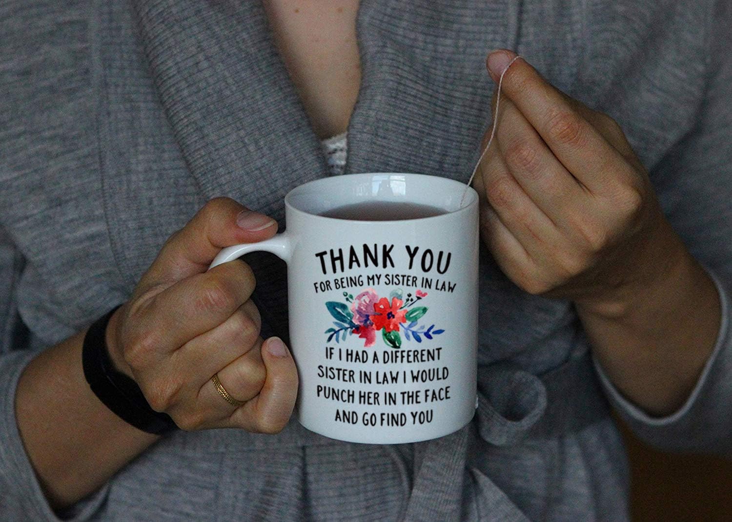 DQG CVT Best Sister-in-Law Mug - Thank You for Being My Sister In Law Coffee Mugs - Funny Sister-In-Law Gift - Unique Family Gag Gift - Birthday Christmas Novelty Present Ideas Cup Ceramic 11oz - Image 6