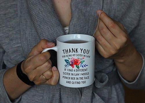 Miniatura 6 de DQG CVT Taza de café con texto en inglés "Thank You for Being My Sister in Law - Taza de café con texto en inglés "Thank You for Being My Sister in