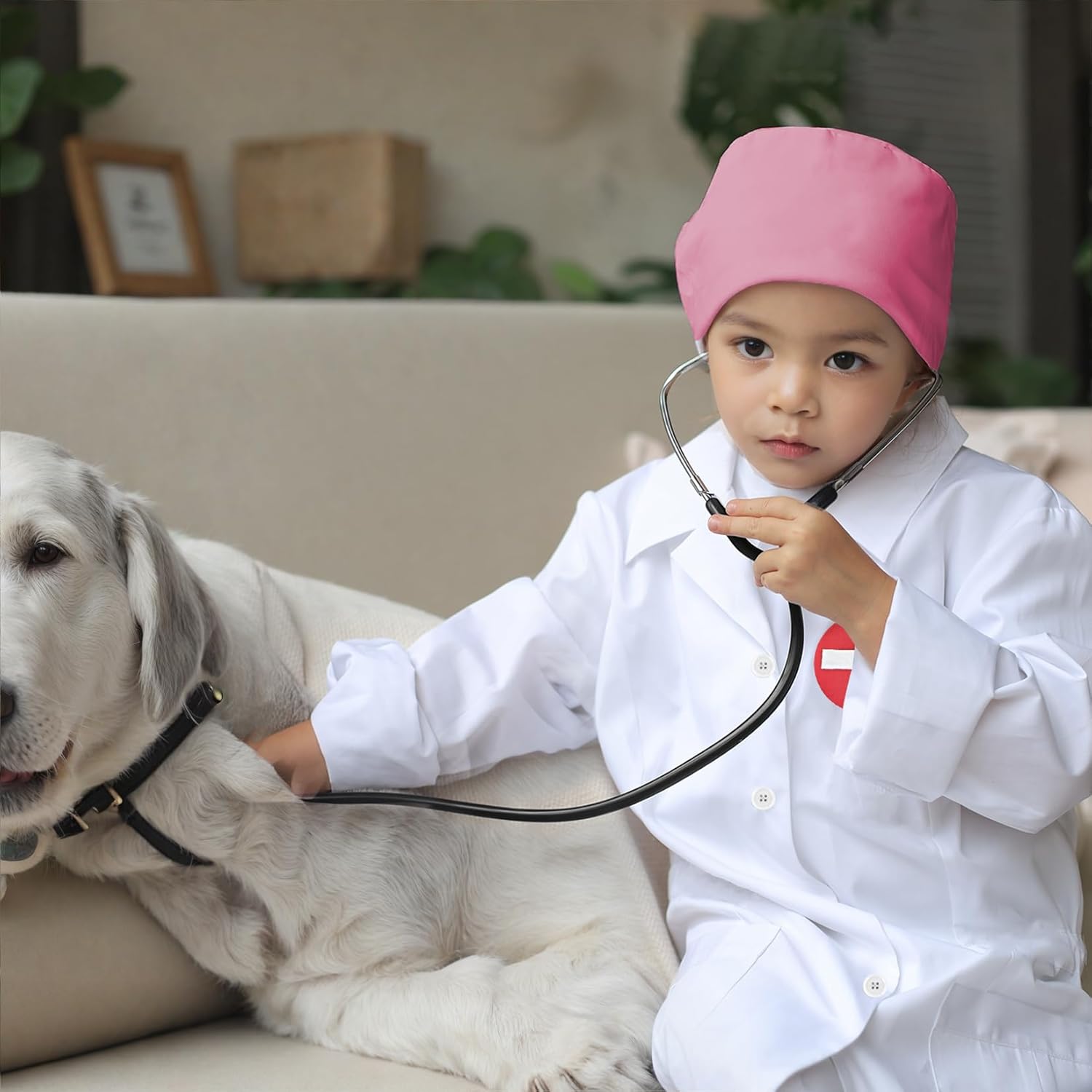 Doctor Costume for Kids Scrubs Real Stethoscope Lab Coat Halloween Costumes Career Day Costume For Boys Girls 7PCS - Image 5