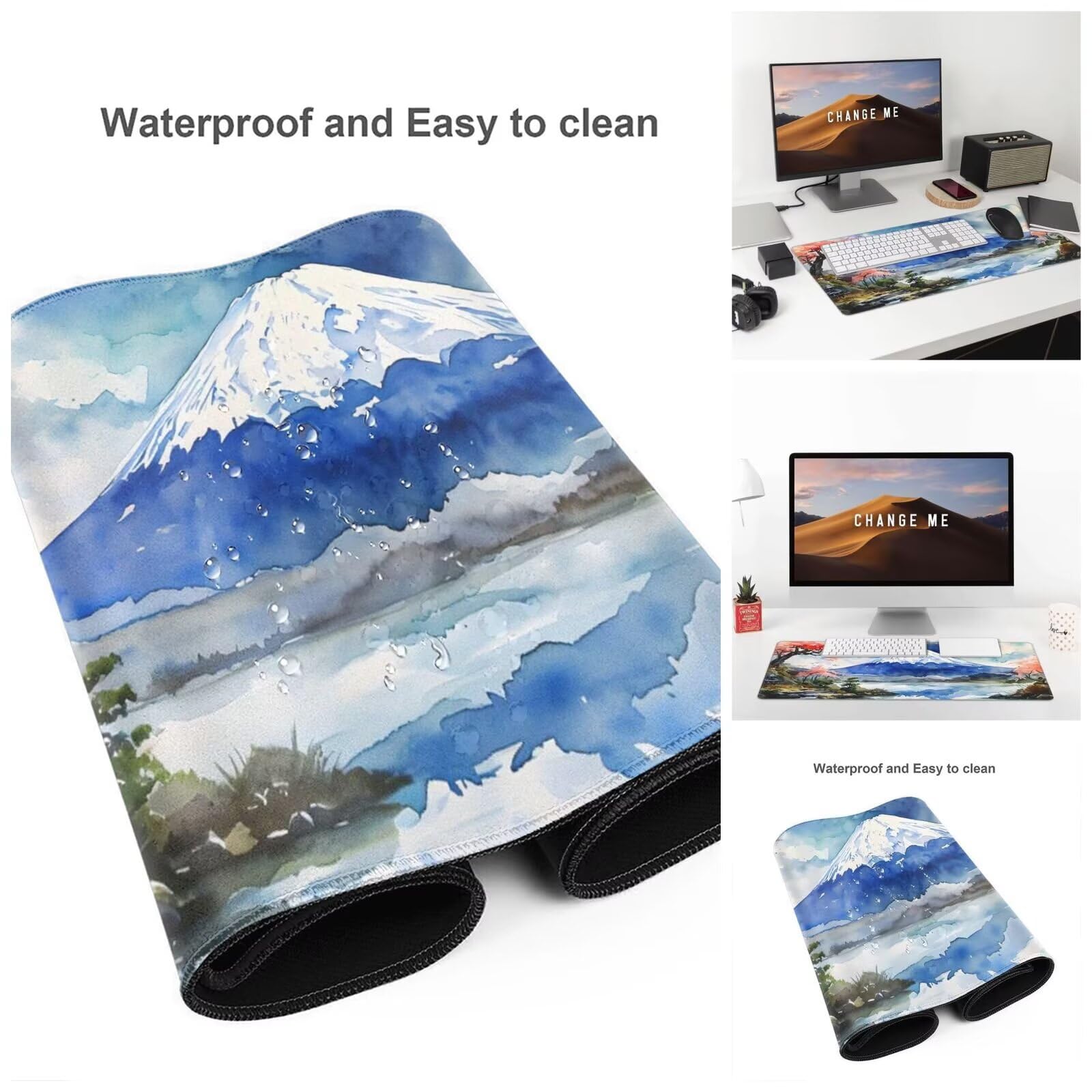 Alfombrilla Ratón Montaña Alfombrilla Ratón XXL 1600 x 800 mm, Japón Mouse Pad Gaming con Bordes Cosidos, Impermeable Mousepad XXL Base de Goma Antideslizante Duradera, Mouse Pad para Oficina Q856