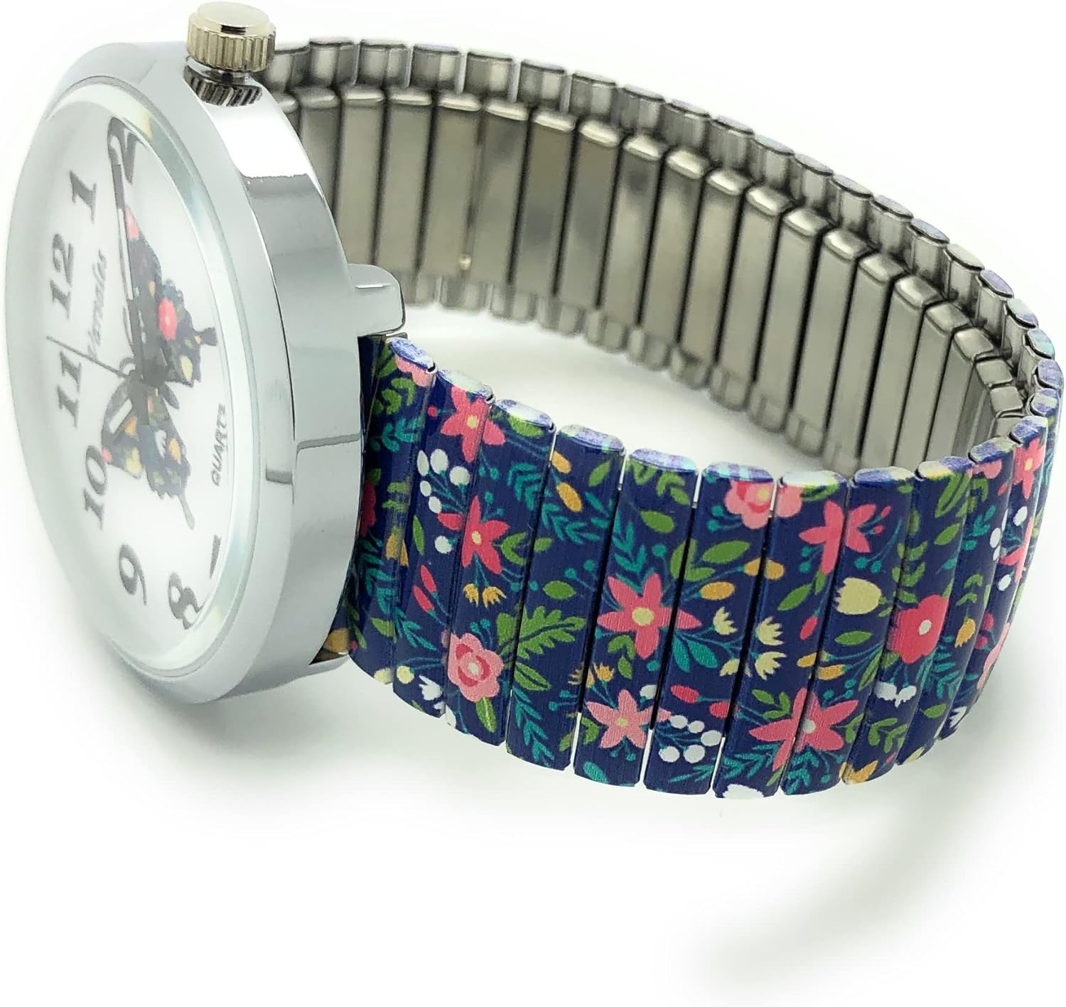Butterfly Bird Owl Ladybug Bee Theme Women's Novelty Elegant Stretch Elastic Band Analog Quartz Fashion Watch (Butterfly Design 6)