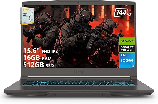 Msi Thin 15 Gaming Laptop 15.6 Fhd Ips 144hz Intel 8-core I5-13420h I7-12650h 16gb Ram 512gb Ssd Geforce Rtx 4050 6gb Type-c Backlit Keyboard Wi-fi 6e Win11 W/dlca Accessory
