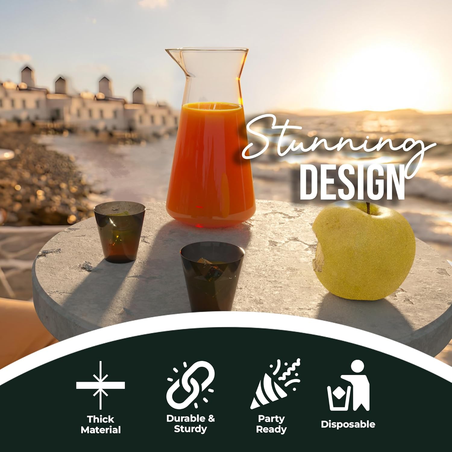 Exquisite Plastic Shot Glasses Disposable 2500 Count 2 Oz Smokey Dark Tinted Black Shot Cups - Perfect Party Supplies for Party Cups - Cute Shot Glasses & Cool Shot Glasses