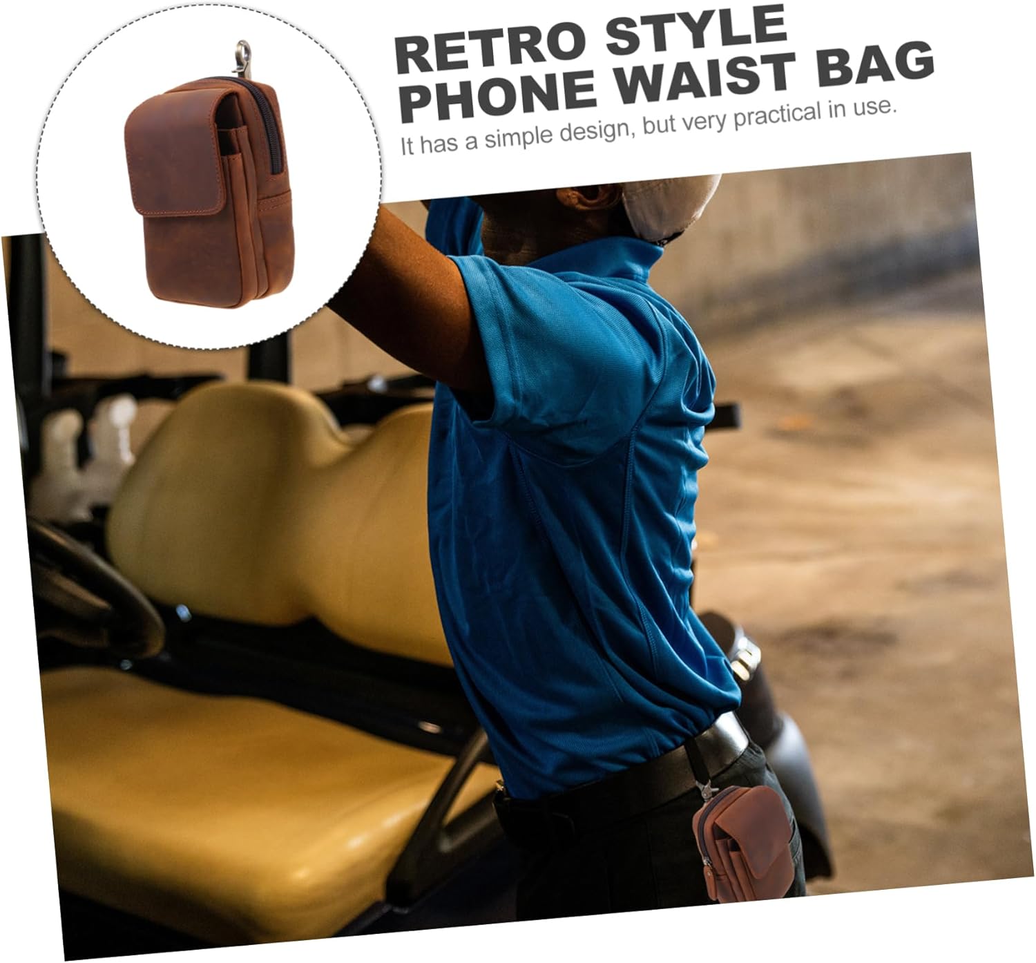 Men's Fanny Pack Cell Phone Bag Zipper Waist Bag Mobile Pouch Waist Cell Phone Protective