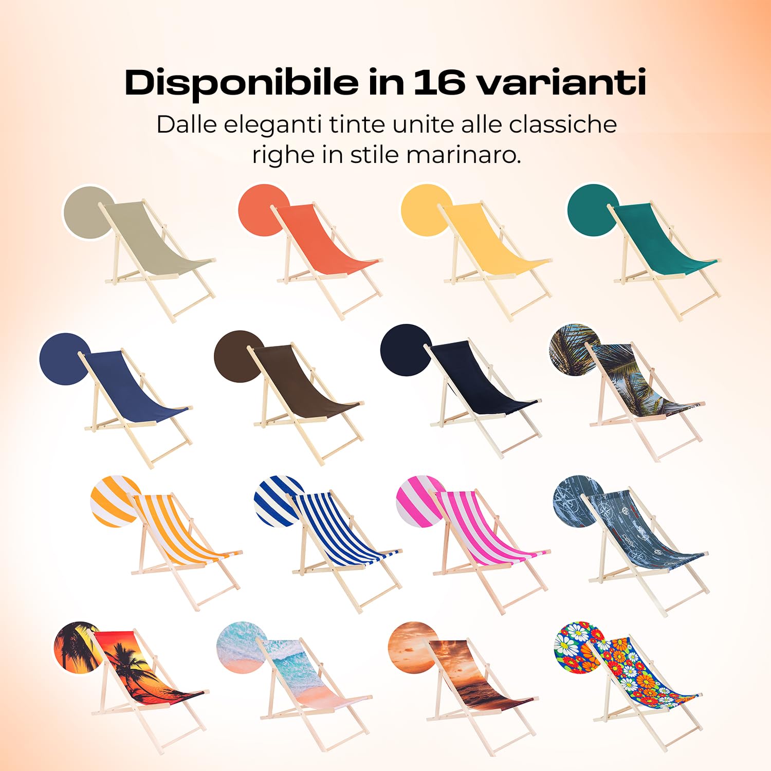 Sdraio da Giardino Pieghevole in Legno di Faggio – Lettino Prendisole da Giardino Reclinabile 3 Posizioni, Sedia Sdraio da Esterno fino a 120 kg, Sdraio da Balcone e Spiaggia, Beige