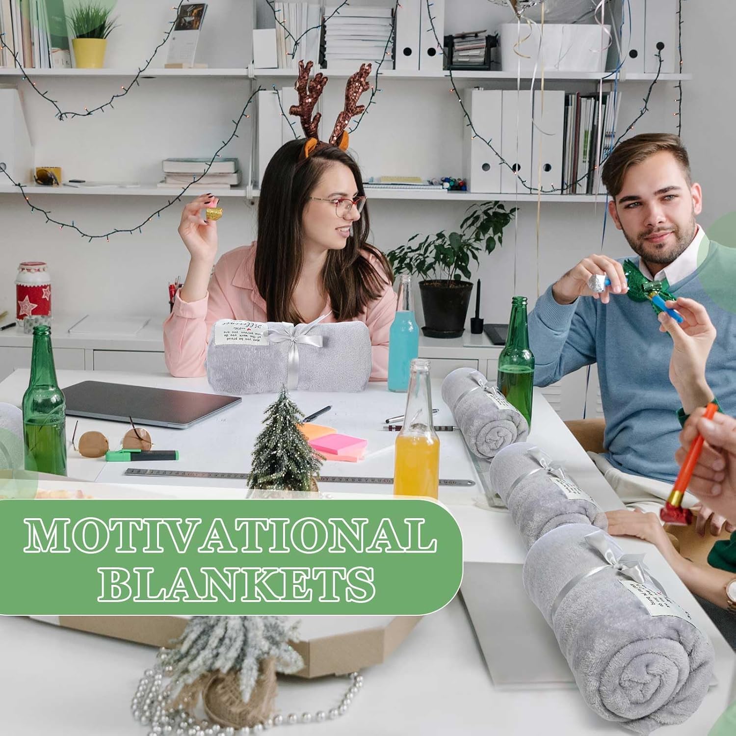 Moukeren 6 Pack Employee Appreciation Gifts Thank You Blankets Bulk, 50 x 60 Inch Fuzzy Cozy Blankets with Inspirational Quote, Soft Flannel Throws for Teachers Nurses(6 Pack,Light Gray,Difference) - Image 5