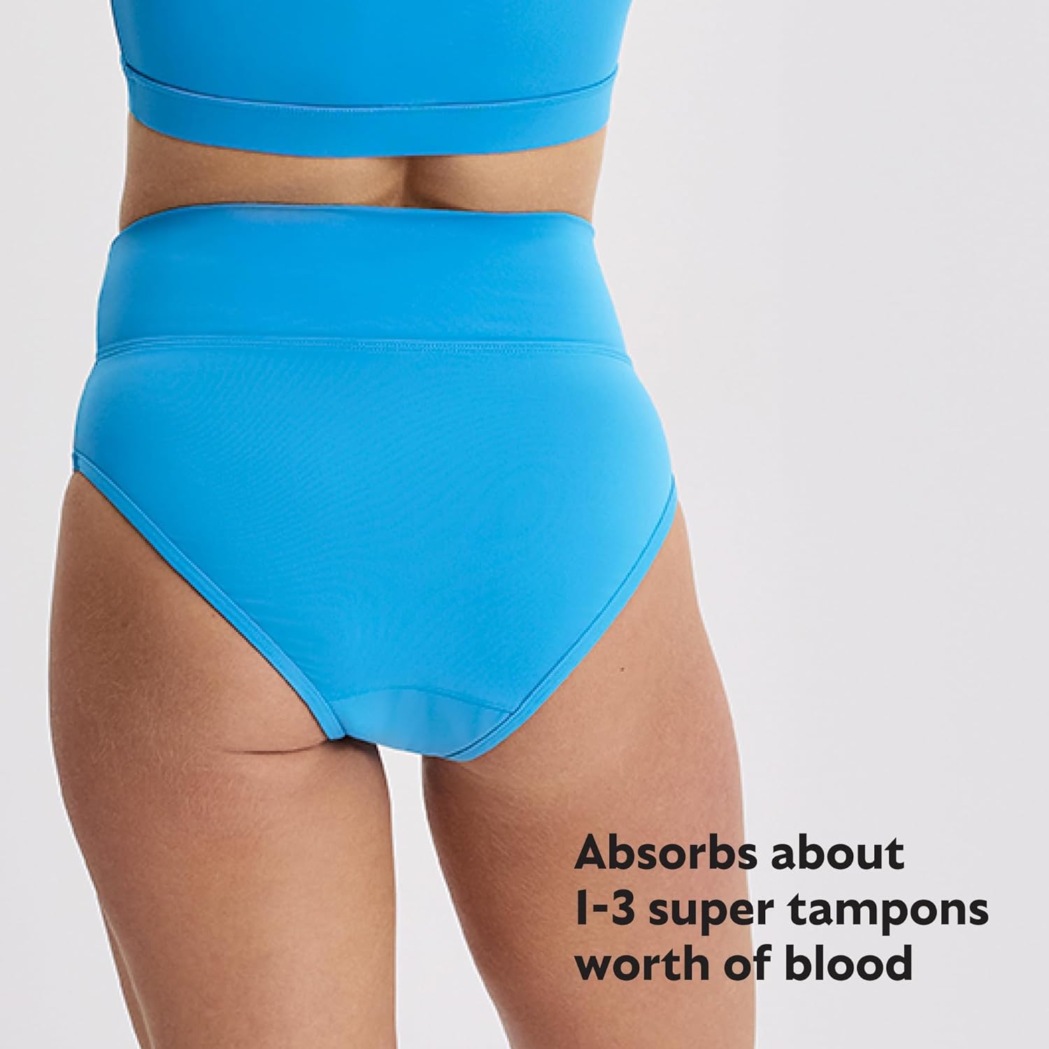 KNIX Teen Girls Leakproof Period Swimwear High Rise Bikini Bottom – Light Flow Protection, Absorbs 1–3 Regular Tampons