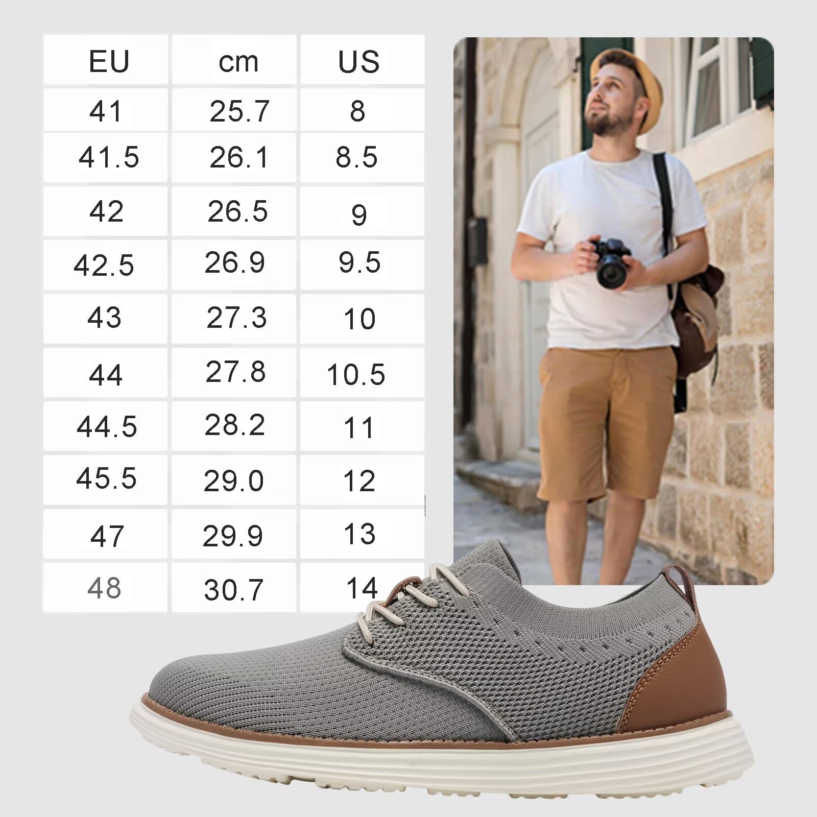 SHULOOK Herren Atmungsaktive Gestrickte Sneakers Leichte Oxfords Schuhe Sommer Casual Lace Up Dress Schuhe für Männer
