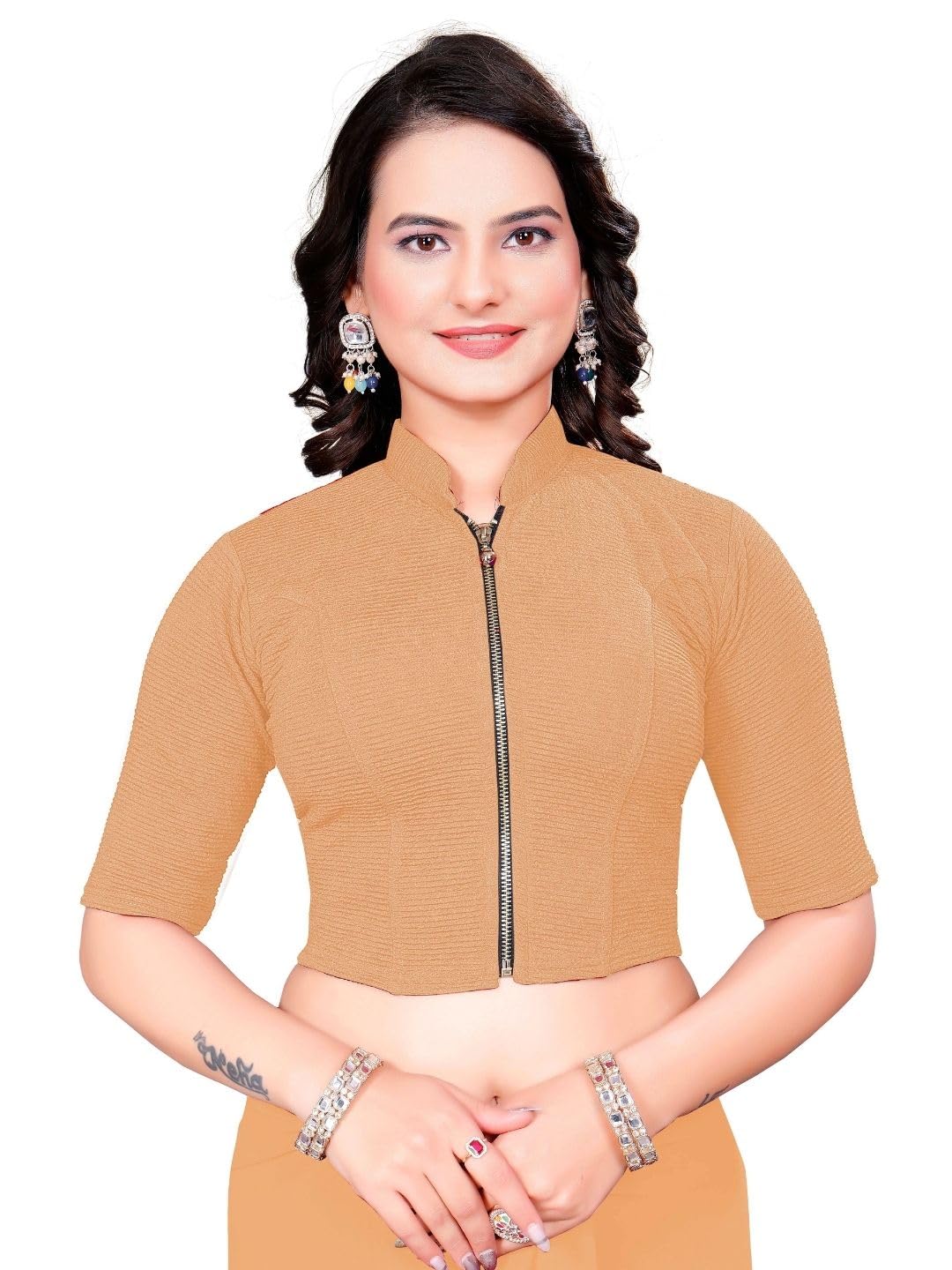 Buy Stretchable Half Sleeve Readymade Blouse for Women | Dobby