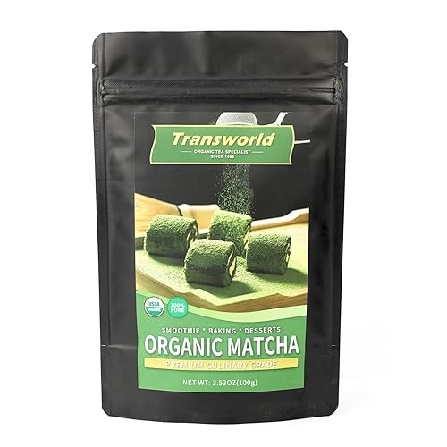 Té verde matcha orgánico en polvo de alta calidad de grado culinario 100% puro, vegano sin azúcar, súper alimento para batidos, café con leche y