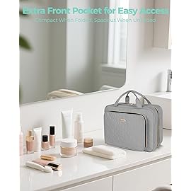 BALULHG Travel Hanging Toiletry Bag for Women, 12\'\' x 4.3\'\' x 9\'\' Makeup Bag Cosmetic Organizer Waterproof with Hanging Hook Multiple Pockets for Women Travel Essentials Grey