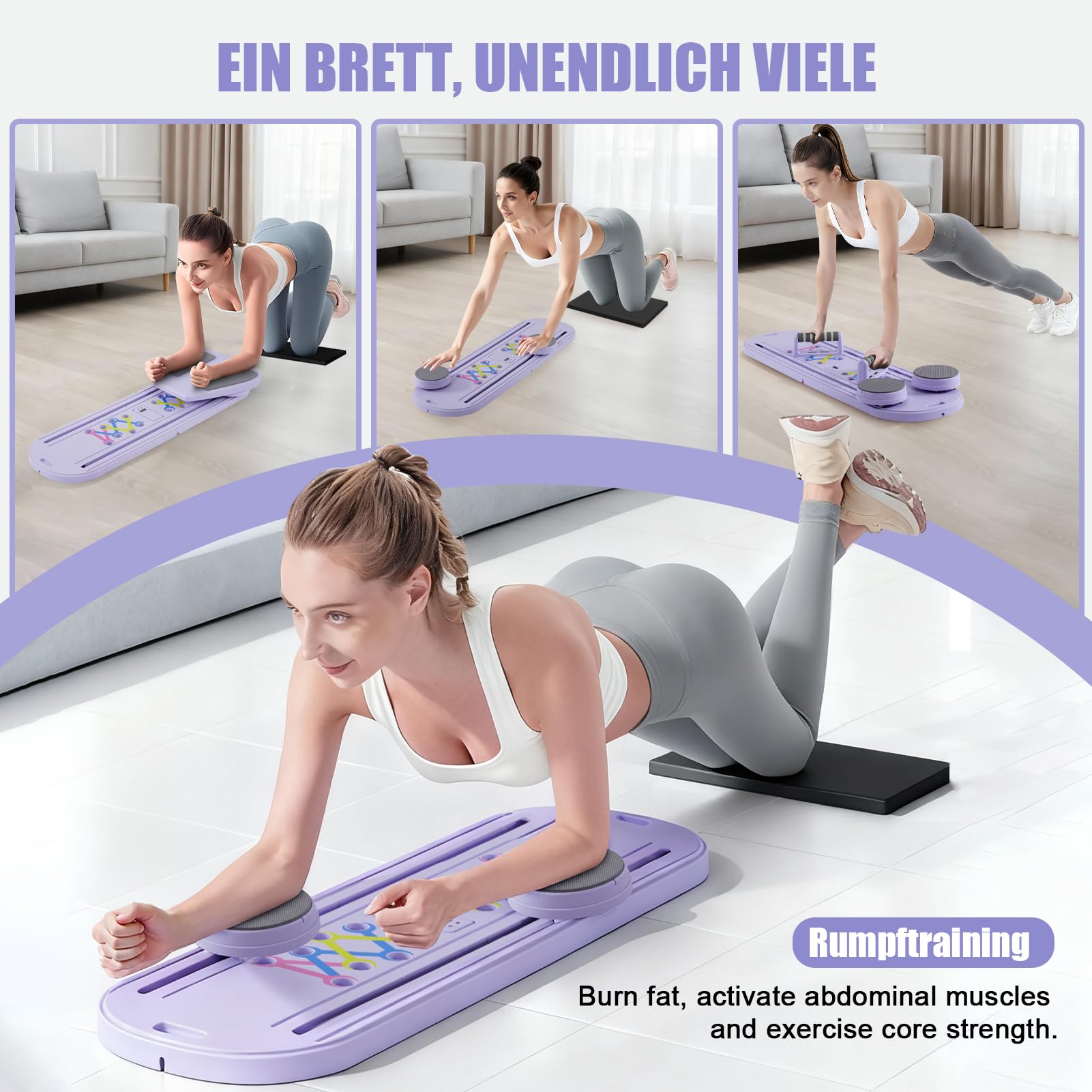Plateau de Pilates - Ensemble de Reformer de Pilates, Plateaux de Pilates 6 en 1 pour l'entraînement à domicile, Plateaux de Pilates Reformers portables et pliables, Plateau de Pilates