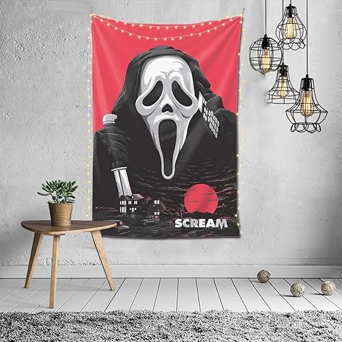 Miniatura 8 de Tapiz de película de terror con diseño de gritos para colgar en la pared, álbum de fotos, póster divertido para el hogar, decoración del hogar para