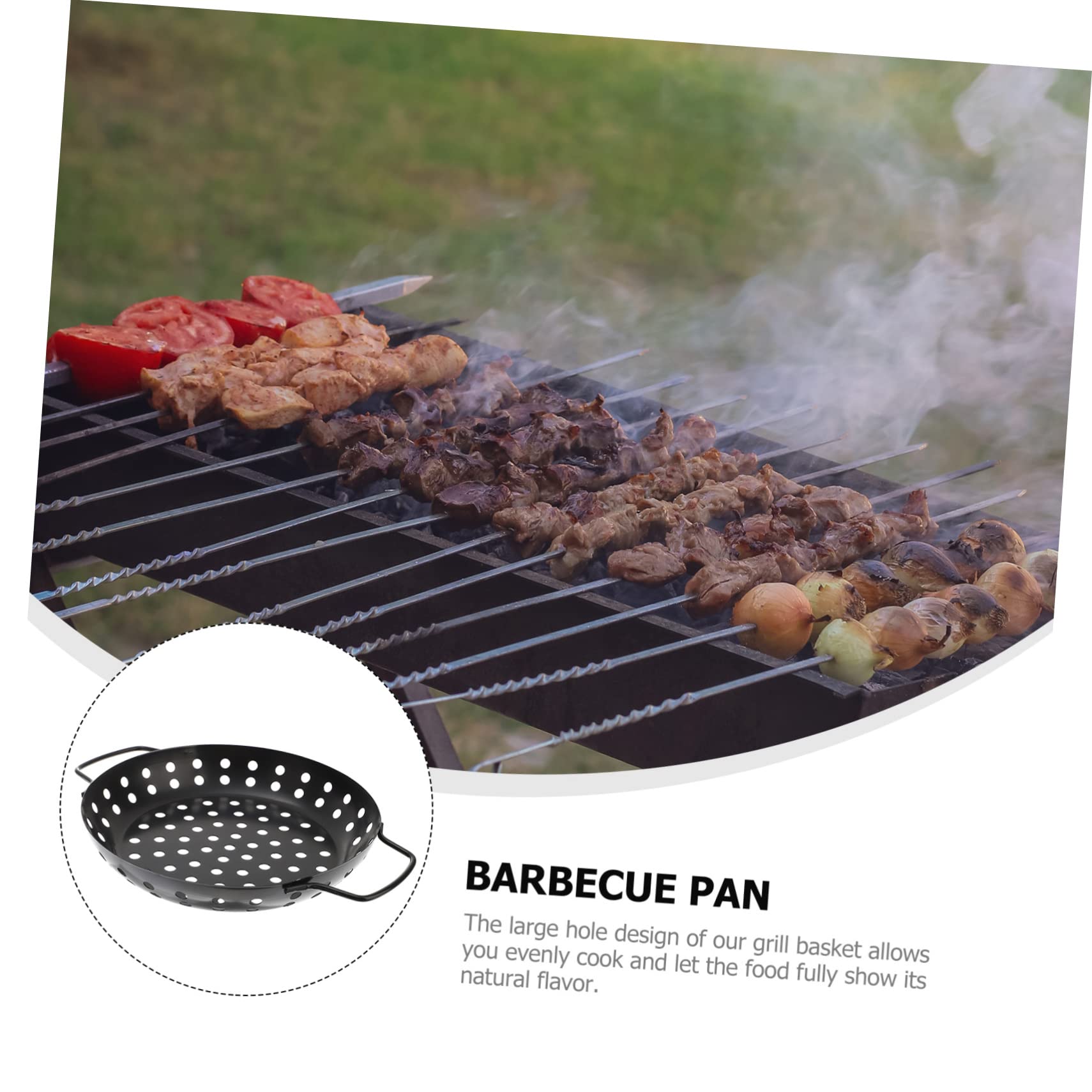 Gogogmee Outdoor Bbq Non Stick Grilling Tray Durable Griddle Plate with Large Holes for Even Cooking for Home and Outdoor Barbecue
