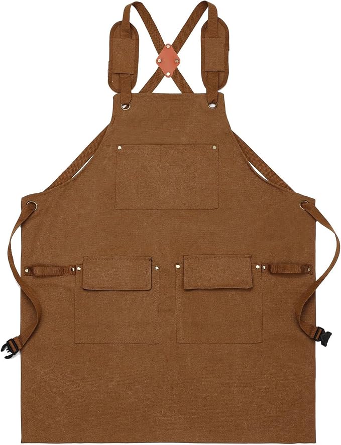 Delantal de trabajo en canvas para hombre con bolsillos miniatura 8