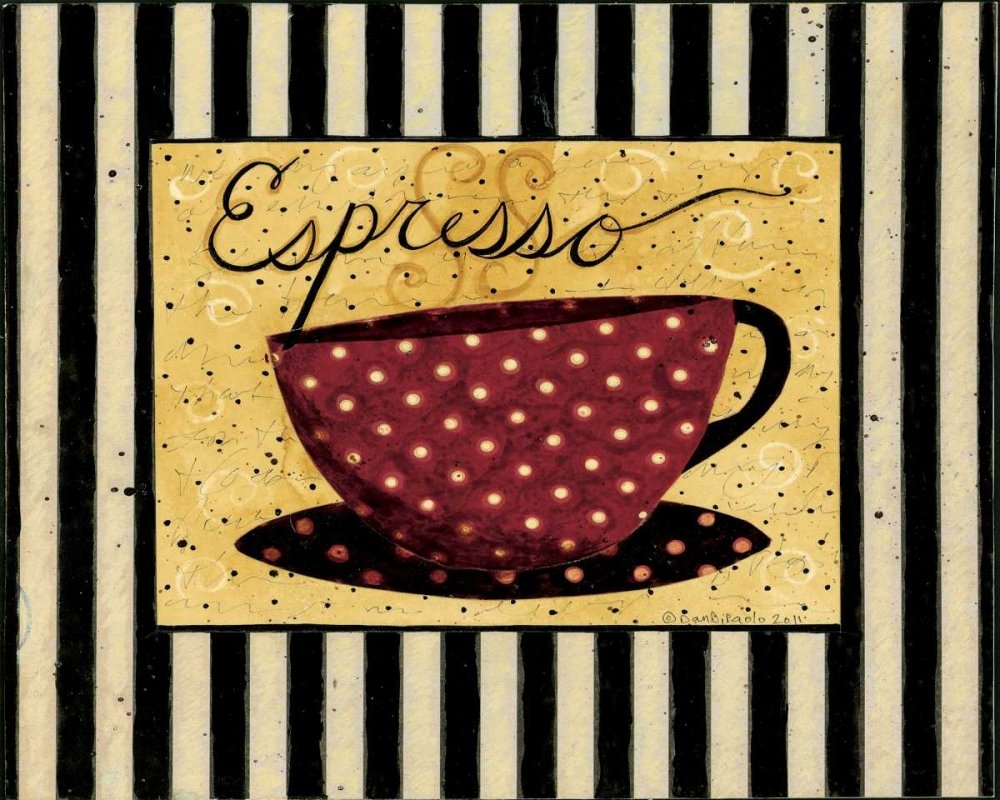 Feeling at home IMPRESSION d'art sur TOILE encadré dans CAISSE AMERICAINE Rayures espresso Dan DiPaolo Aliments Paysage sur toile 100% coton affiche encadré prêt à accrocher cm_40_X_50
