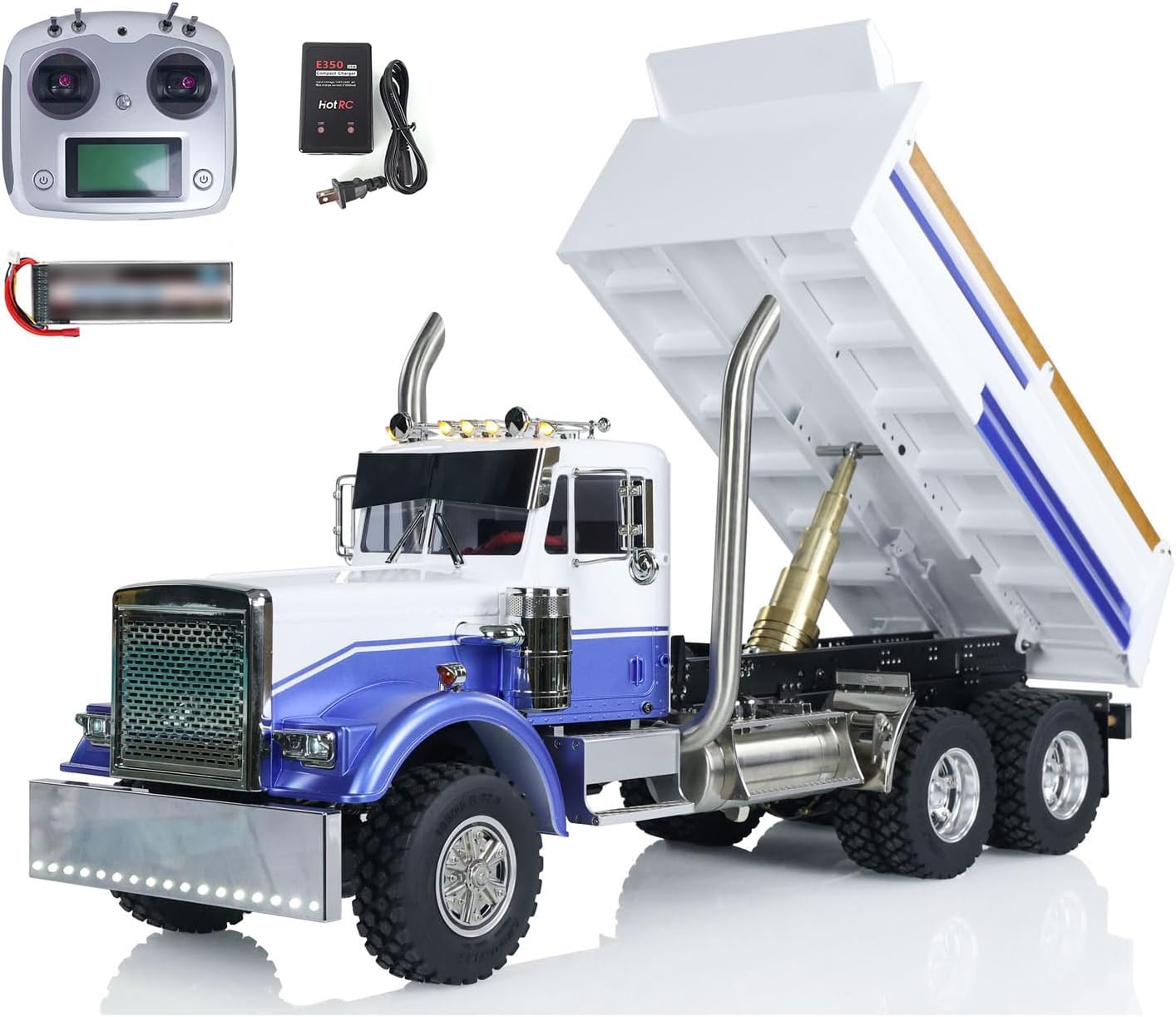 TOUCAN RC HOBBY 1/14 RC Dump Truck 56344 Tipper 6x6 2-Speed Light Sound Differential for Tamiya for Ages 14+