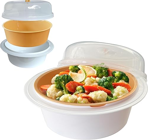 Miniatura 3 de Trenton Gifts Vaporizador de microondas para verduras - Vaporizador vegetal apto para microondas, ideal para cocinar verduras frescas. Sin BPA, apto