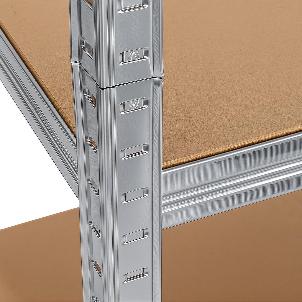 T-LoVendo Estantería Metálica Almacenaje de Acero Galvanizado + 5 Baldas MDF, 180 x 90 x 40cm, Modular, Baldas Ajustables, trastero, Garaje — view 6