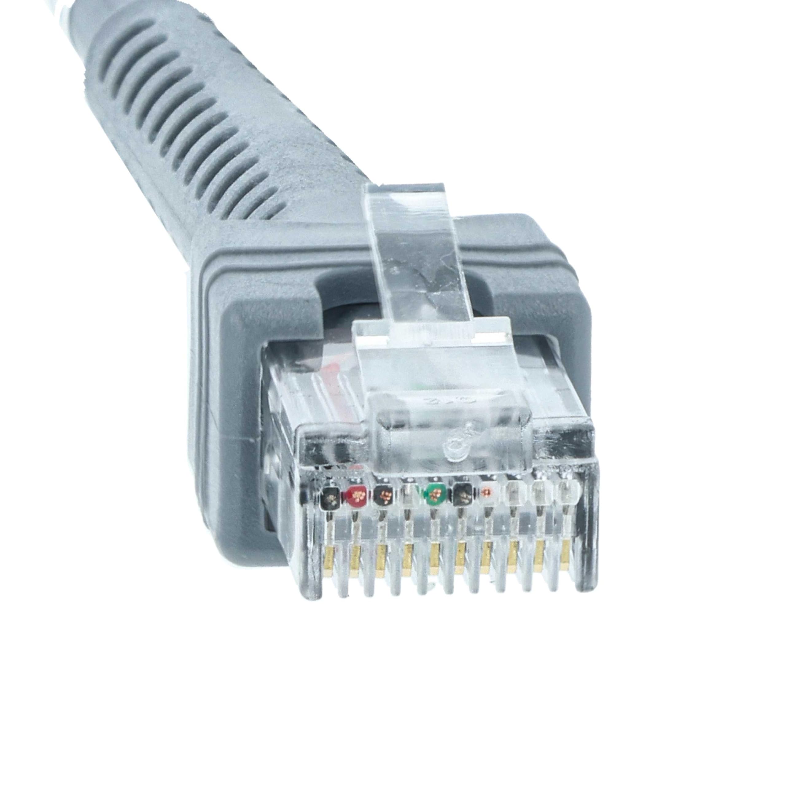 vhbw Cable de Datos USB 2.0 (m) a RJ45 (m) Compatible con Zebra DS2208, DS3400, DS3408, DS3508, DS3578 escáner de código Barras - Cable, 2 m Gris