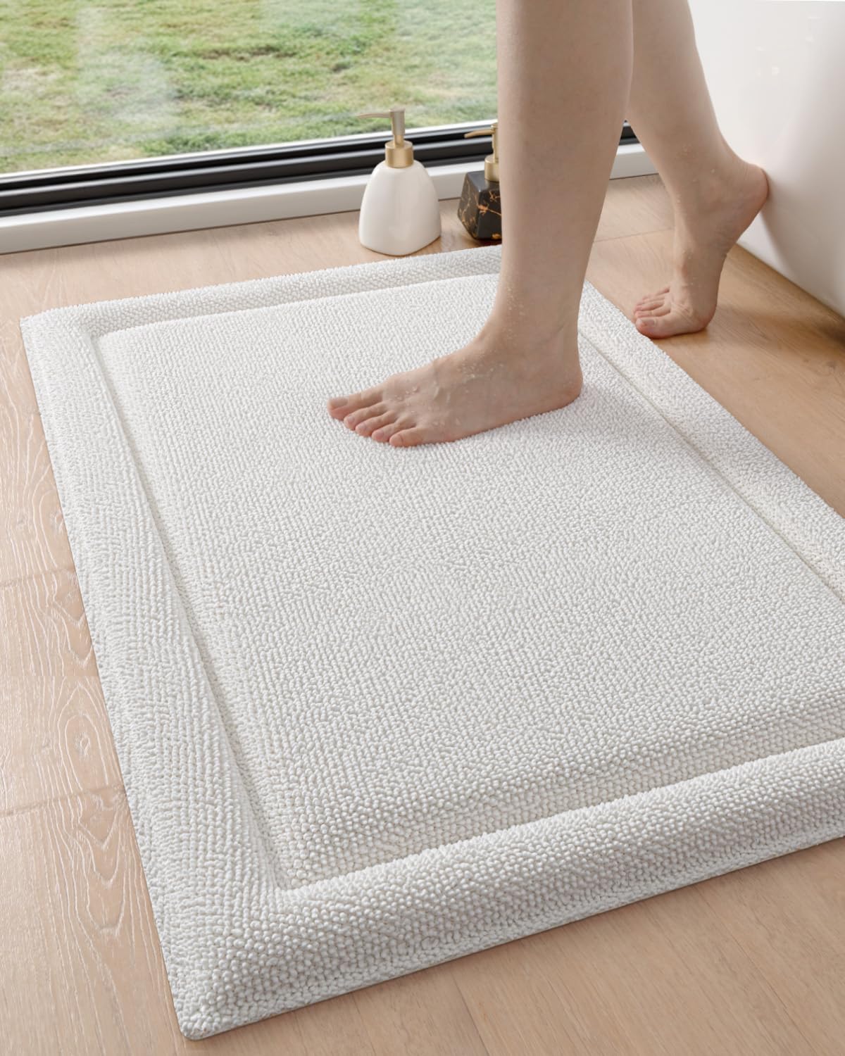DEXI Memory Foam Bath Mat 32x20 Soft Absorbent Chenille Bathroom Rug Non Slip Washable Bath Mats for Bathroom