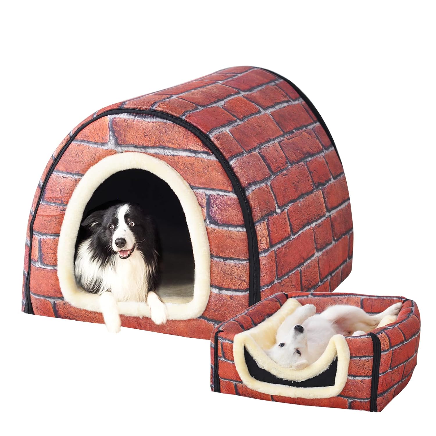 FOUIYIUTU Dog Bed,2 Ways to Use,Indoor Pet House with Fluffy Mat,Removable and Washable Cover,Splash-Proof House and Non-S... - Review, Price and Buying Guide