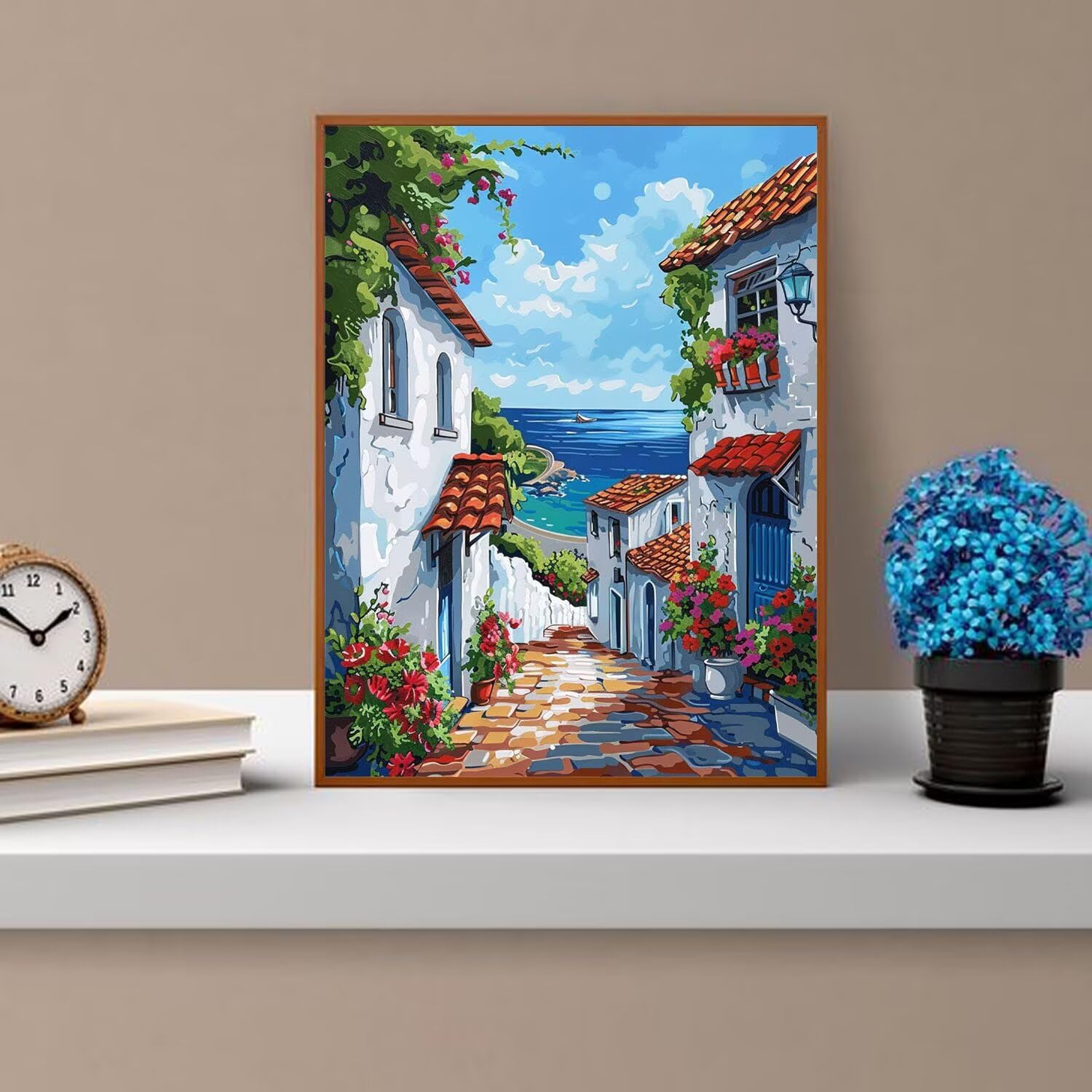 Dipingere con i Numeri Adulti blu, mare Dipingere con i Numeri Bambini DIY Kit, Set Premium con Pennelli, Decorazione Casa & Creativo Regalo di Compleanno, Attività di Tempo libero 70x95cm z-238