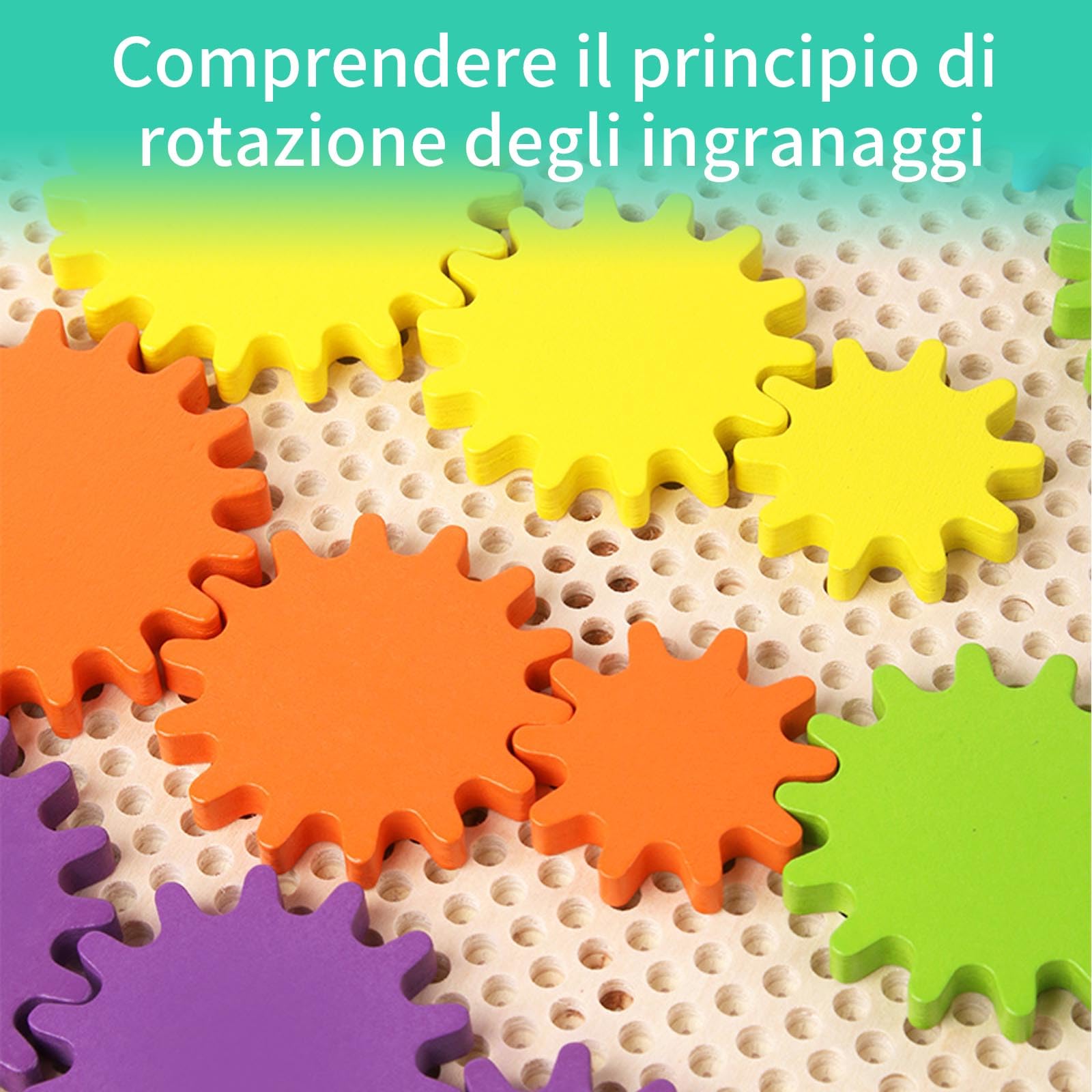 Montessori Giocattolo 2 3 4 5, Giochi da 2 Anni, Gioco Motorio con Ingranaggi Colorati, Giocattoli da 3 Anni, Puzzle Ingranaggi, Regalo 2 3 4 5 Bambini Ragazzi Ragazze