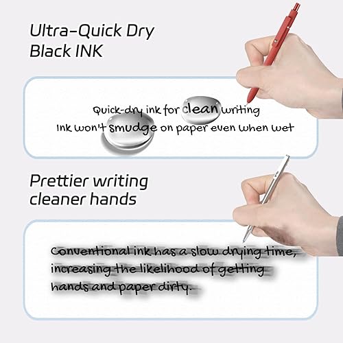 Miniatura 7 de 5 bolígrafos de tinta de gel negra, punta fina de 164 de pulgada, escritura uniforme, rápido secado, para diario, oficina, colegio, hombre, mujer o