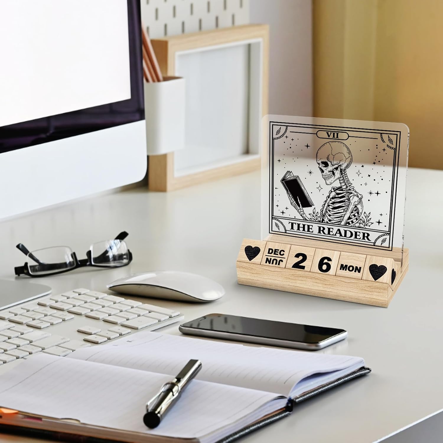 Book Lovers Gifts - Reading Gifts Calendar Desk Sign, Bookish Desk Decor for Readers Women, Bookshelf Decor for Bookish image 5
