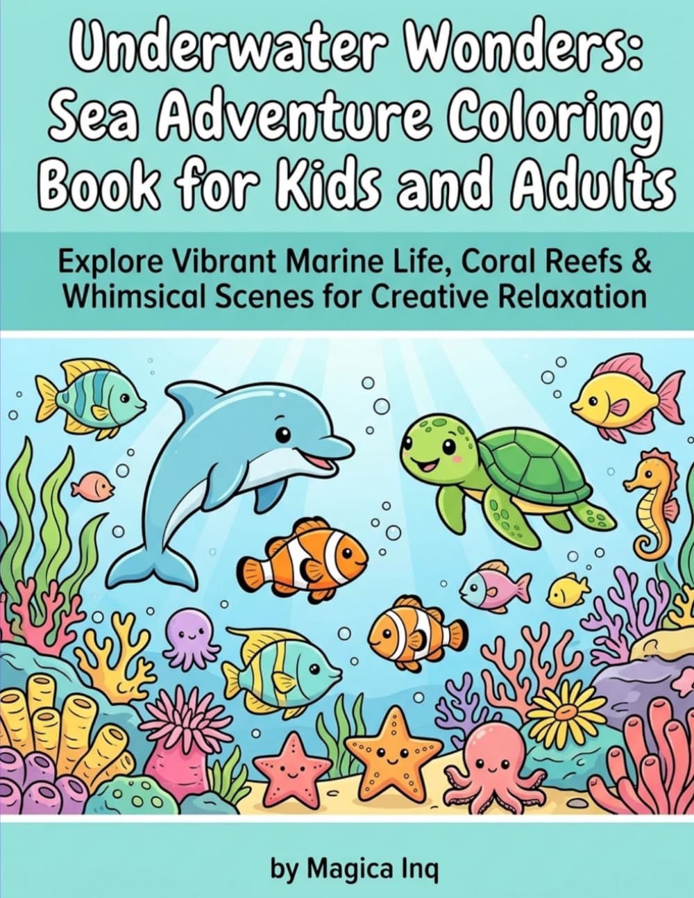 Underwater Wonders: Sea Adventure Coloring Book for Kids and Adults: Explore Vibrant Marine Life, Coral Reefs & Whimsical Scenes for Creative Relaxation