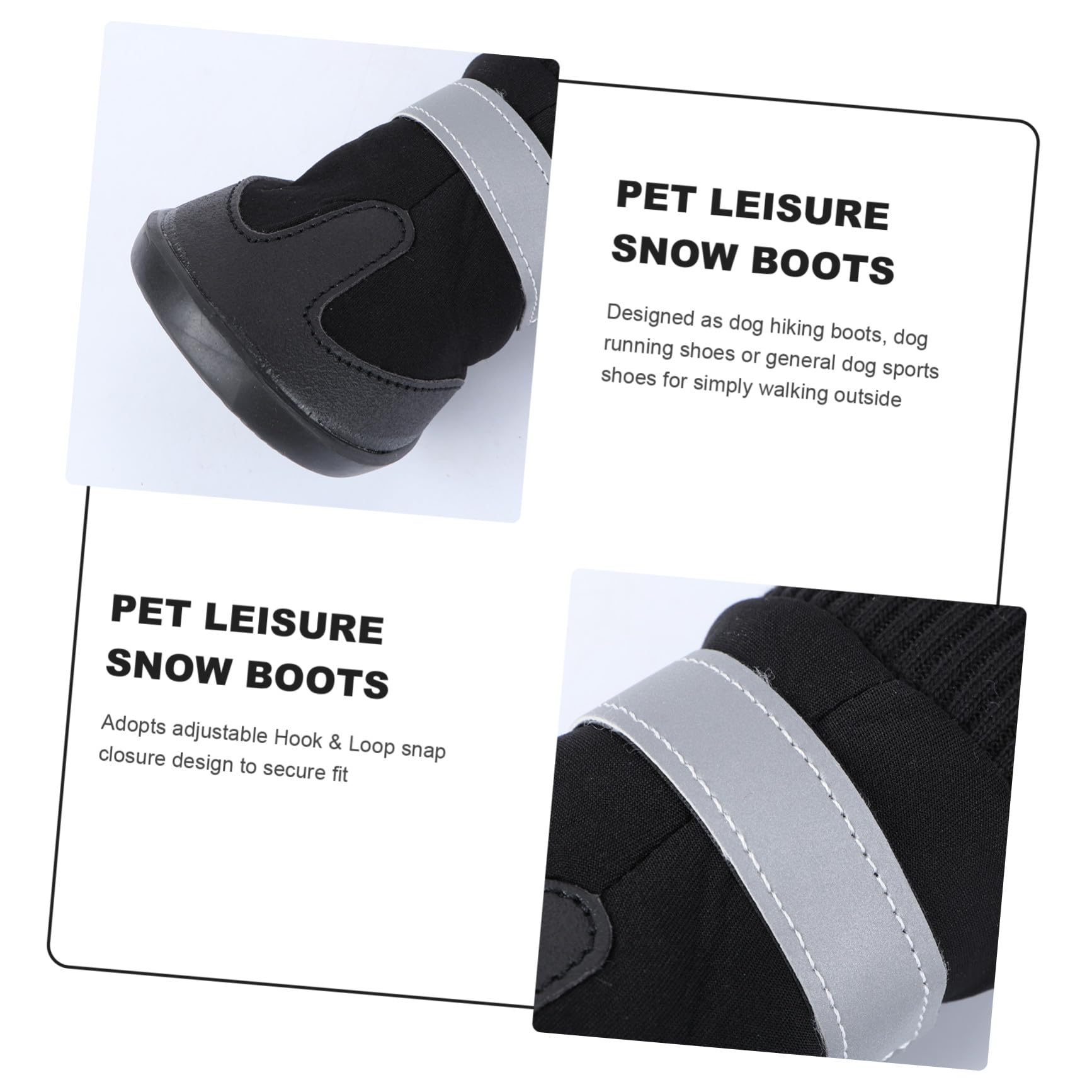 Mipcase 12 Pièces Bottes pour Chien de Compagnie Chien de contrôle de Traction Chaussettes Chaussures pour s de Compagnie Bottes Chaudes pour Chaussures d'hiver pour Black