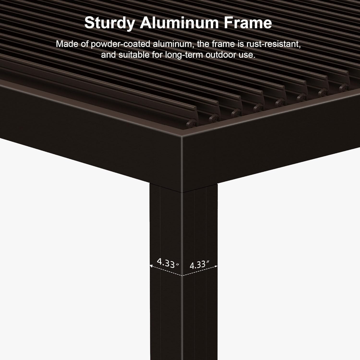 Sturdy Aluminum Frame Detail