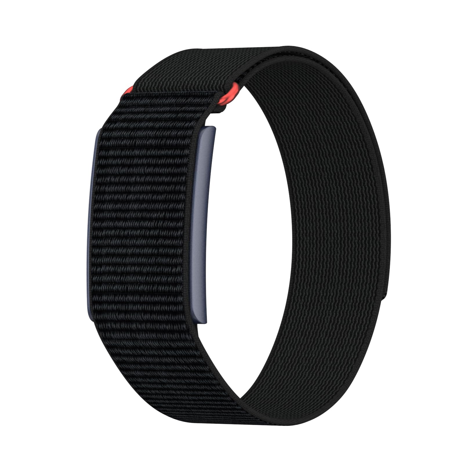Nylon Loop Compatible with Amazfit Helio Strap Band, Breathable Soft Sport Hook and Loop Wristband with Overlay Covered Design Black