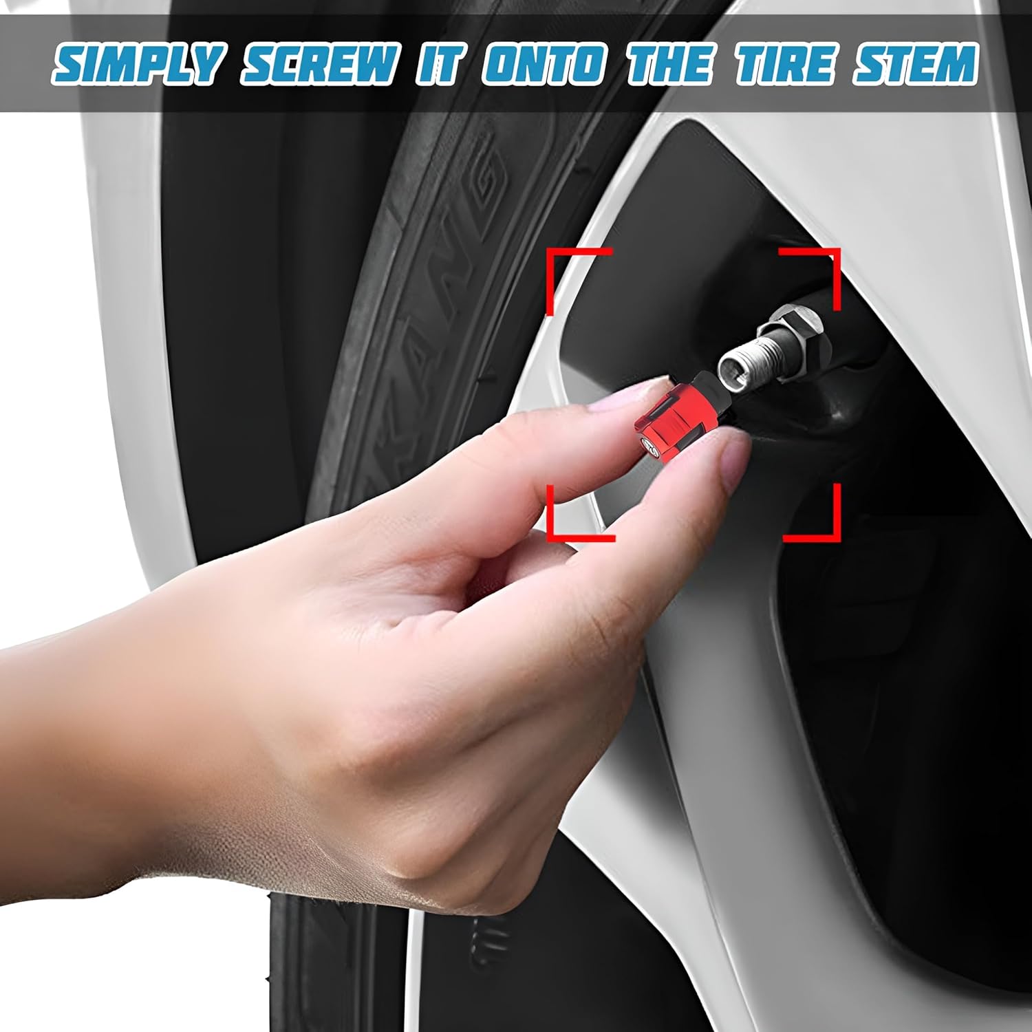 HZEL Car Tire Valve Stem Caps, 4PCS Aluminum Alloy Vehicle Air Caps Cover, Corrosion Resistant Leakproof Automobile Wheel Valve Stem Cover, Universal for Sedans Trucks Motorcycles (Red) - Image 3