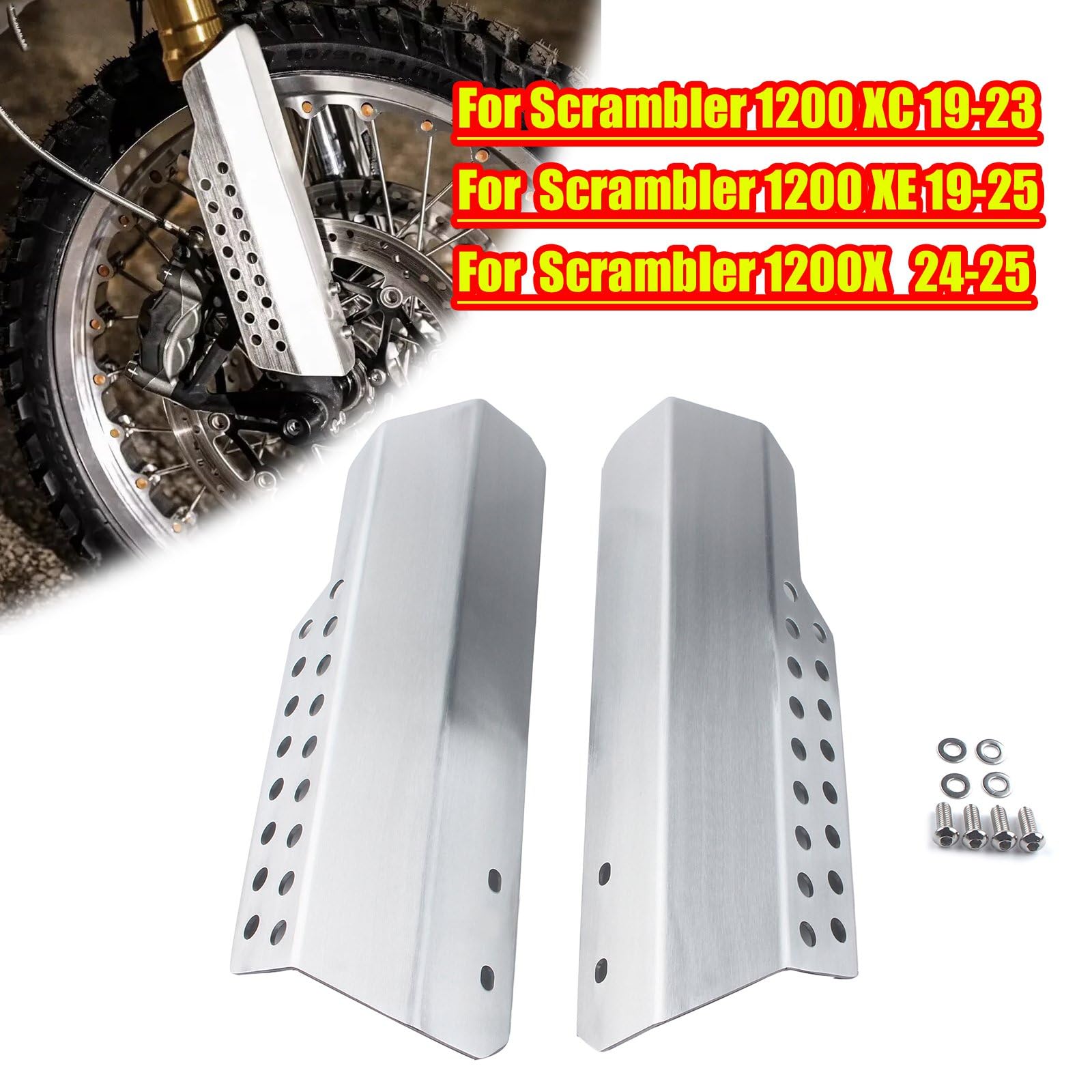 Copertura per gambe forcella inferiore in alluminio, compatibile con Triumph Scrambler 1200X 2024-2025 1200 XC 1200 XE 2019-2025