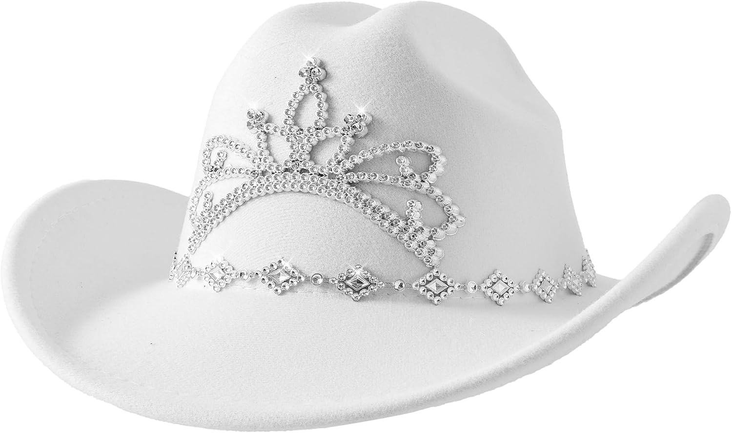 Jastore Kids Girls Boys Western Cowboy Hat Felt Cowboy Themed Party Cowgirl Hats with Crown Tiara Design