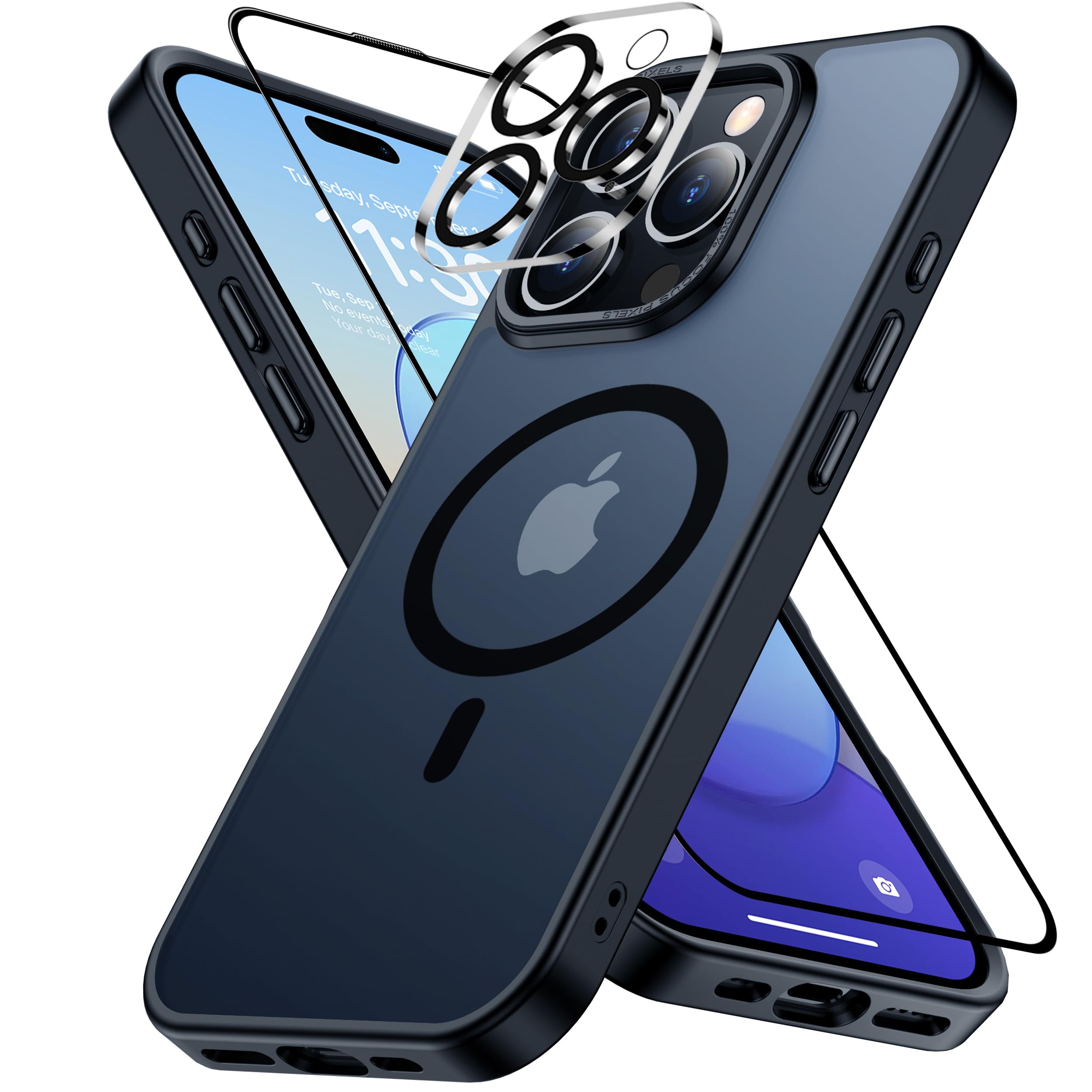 Amazon.co.jp: iPhone 16 Pro MagSafe向け 半透明マットケース レンズ