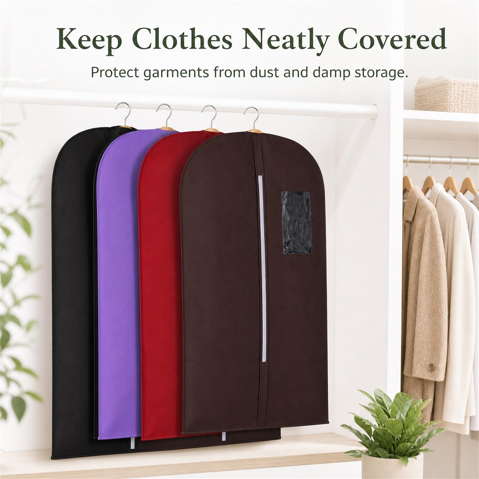Funda Traje Transparente Bolsas Guardar Ropa Fundas Ropa Transparente Funda Ropa Armario Fundas para Trajes Fundas Translúcidas Ropa Antipolvo Fácil Limpiar para Camisas y Abrigos