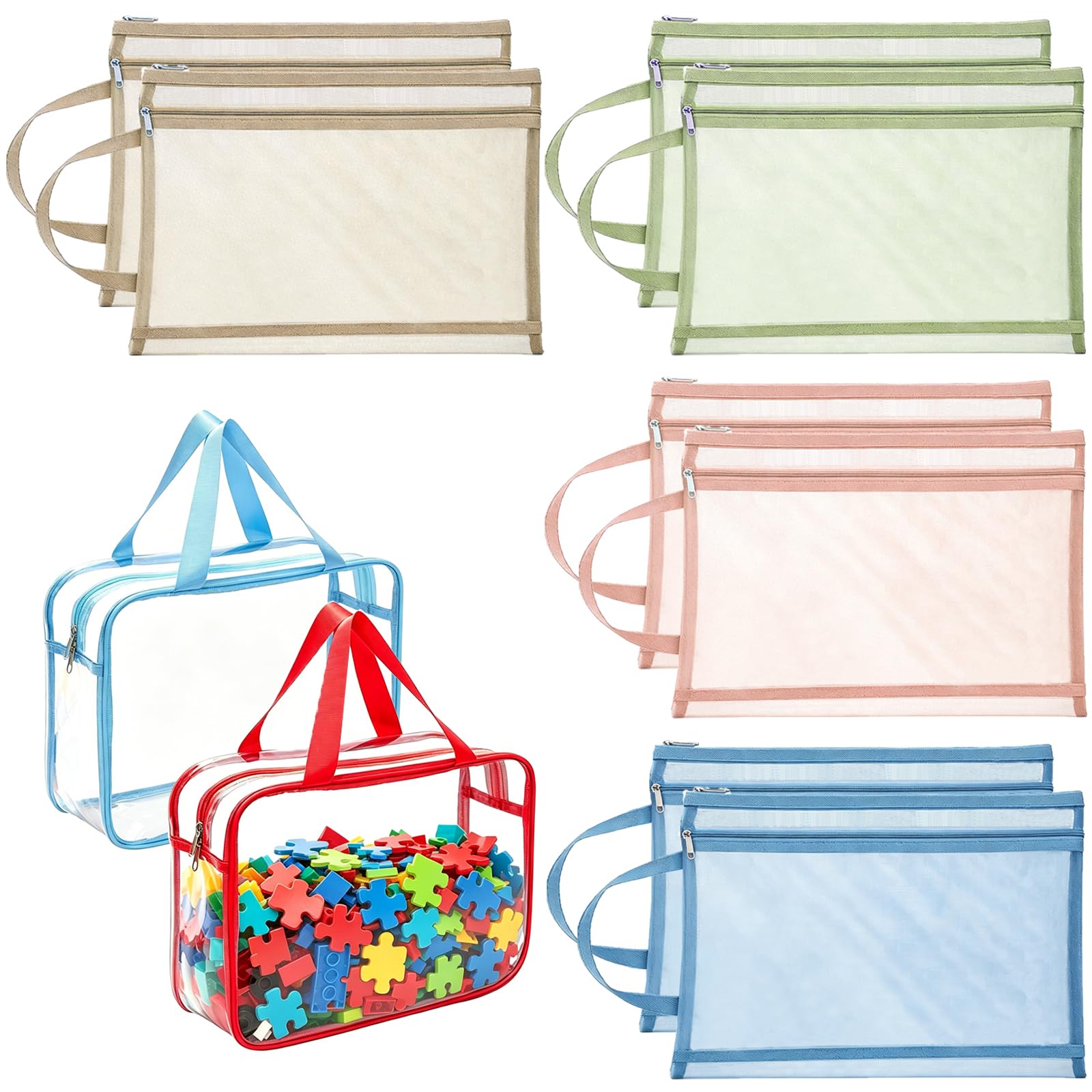 Bolsas A4 con cremallera de malla KAMHBE para guardar juguetes de baño y bloques