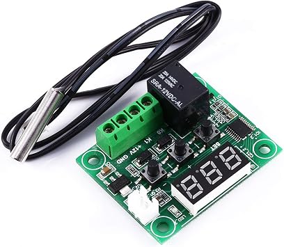 W1209 Digital Temperature Controller, Thermostat Module with Sensor, Compact Thermostat Sensor Module for Industrial Residential Commercial