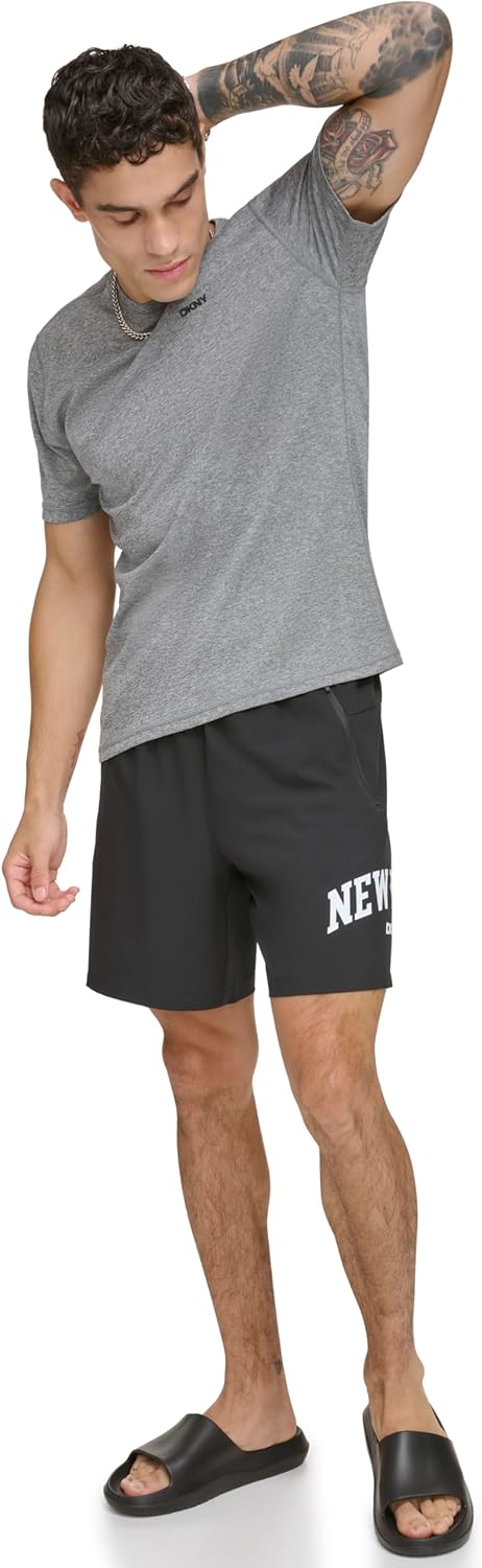 DKNY Men's Short Sleeve Quick Dry 40+ Protection UPF Active Top