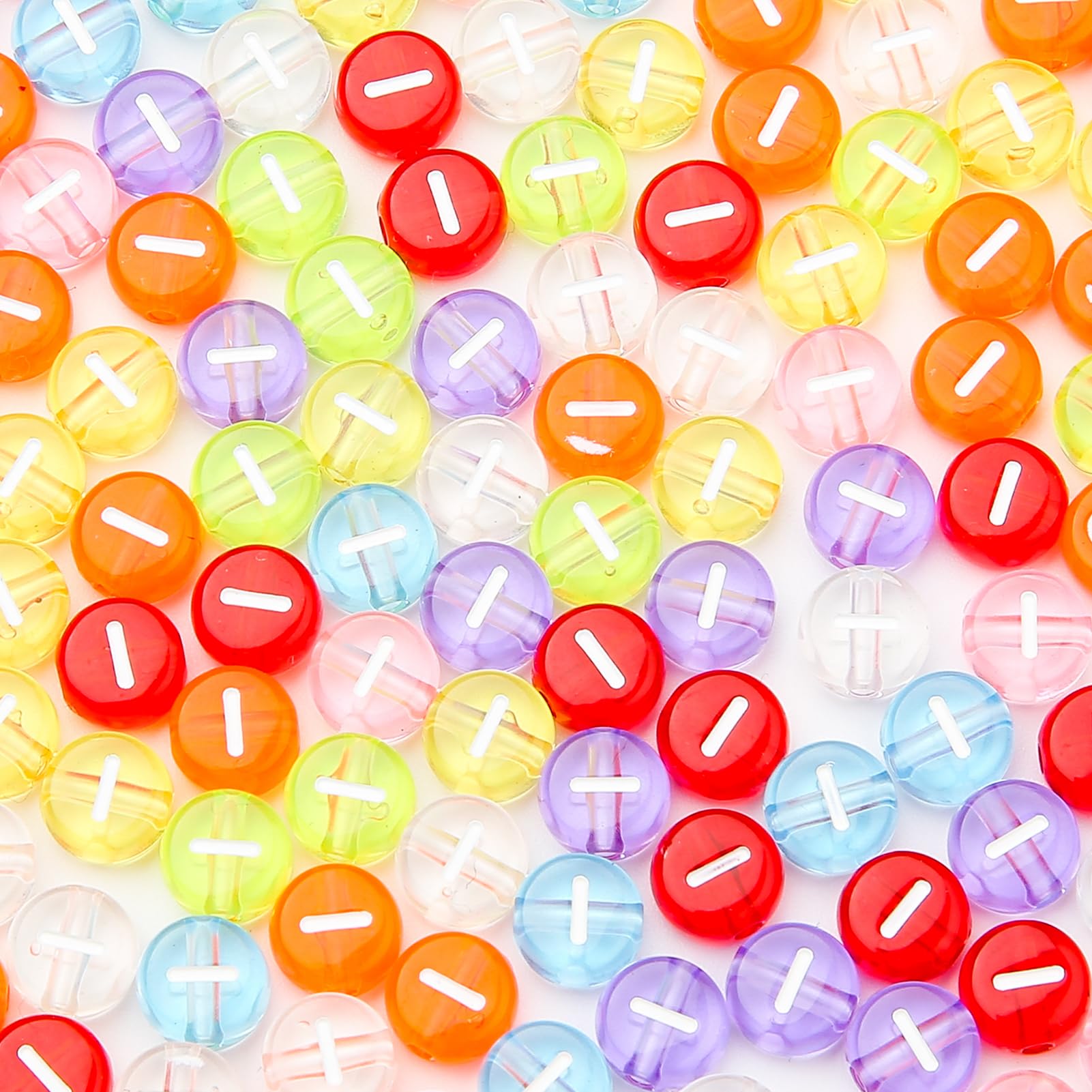 CYEENUT 200Pcs Letter Beads Round Acrylic Alphabet Beads Letter I Beads Transparent Color Letter Beads Single Letter Beads for Jewelry Making Bracelets (I)