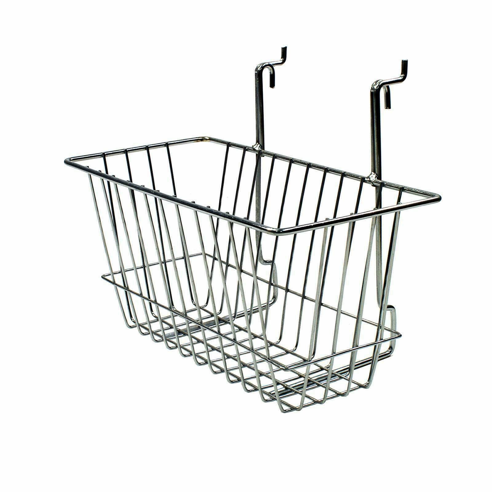 GRIDWALL MESH SLATWALL RETAIL SHOP DISPLAY PANEL BASKET (12 x 6 x 6 Inch Basket)