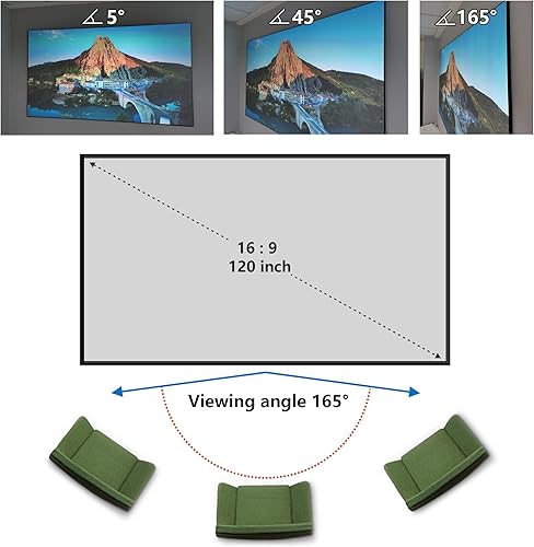Miniatura 4 de Pantalla de proyector DIY Material de poliéster elástico 59x105 pulgadas para Max 130 pulgadas Pantalla de proyección 169 Económico respaldo negro